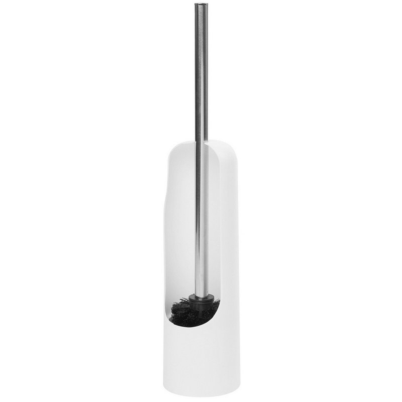 【Umbra】Touch Toilet Brush (Cloud White) | Cleaning Brush - Bathroom Supplies - Other Metals Black