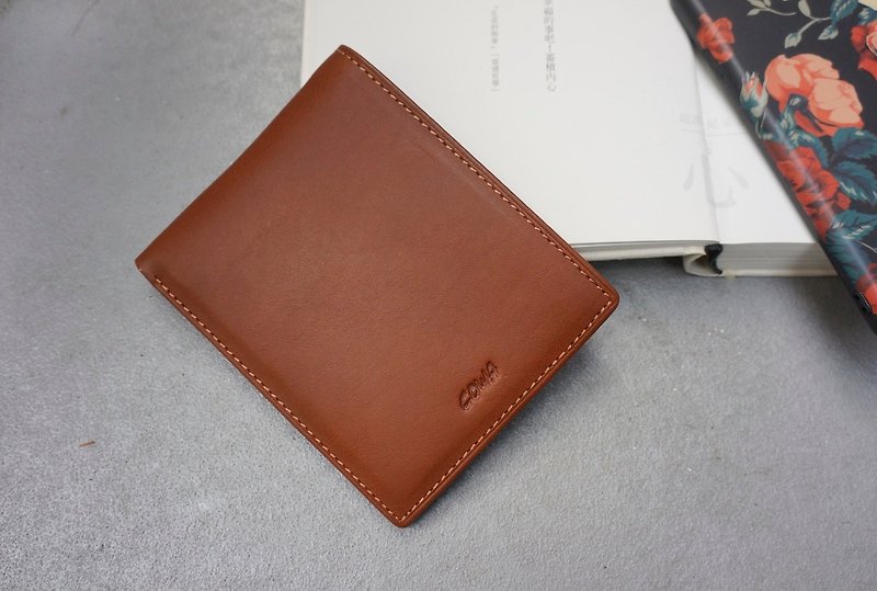 flie short clip - Wallets - Genuine Leather Brown