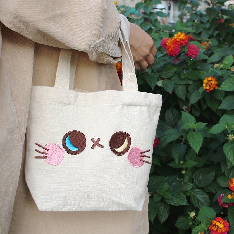 Meatball Tote Bag/Embroidery Hot Sticker Eye Tote Bag/Lunch Bag/Small Meat Bag