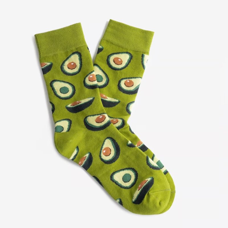 Avocados Socks - ถุงเท้า - ผ้าฝ้าย/ผ้าลินิน สีเขียว