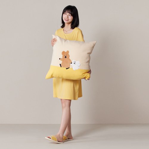YVONNE COLLECTION以旺傢飾 DINOTAENG | QUOKKA & BOBO 方形抱枕(60x60)-小麥棕