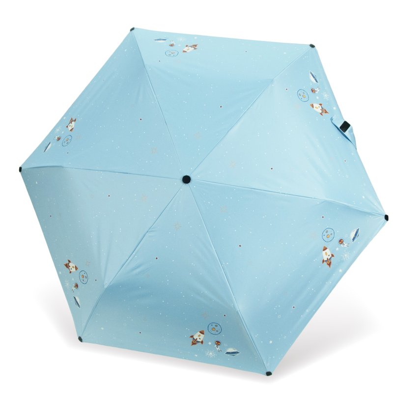 【傘電俠】下拉式三折傘 – 迷航外星人  水藍色 - 雨傘/雨衣 - 防水材質 多色