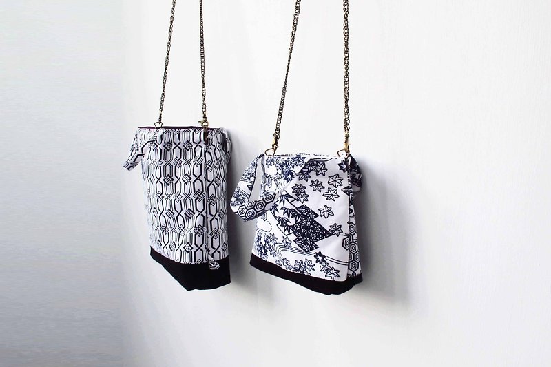 Wahr_small  lattice and flowers shell fragment bag/with chain/ shoulder bag / portable package/ backpacks - กระเป๋าแมสเซนเจอร์ - เส้นใยสังเคราะห์ 