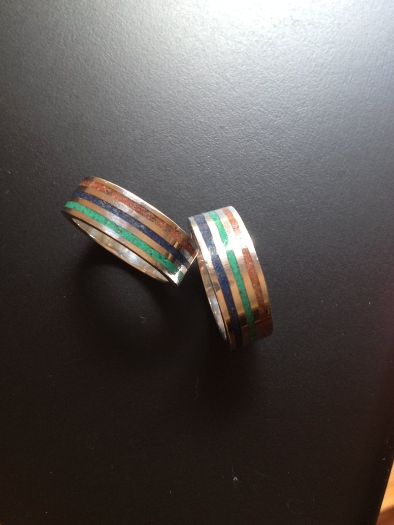 礦物粉線圈925銀戒 - 戒指 - 銀 銀色