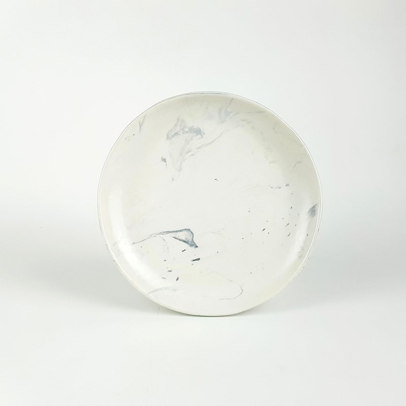 大理石紋系列 - 雲霧盤2 - 盤子/餐盤 - 瓷 黑色