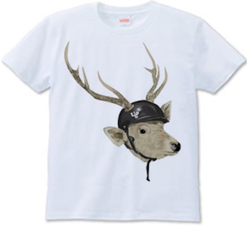 deer met（Tシャツ　white ash） - Tシャツ メンズ - コットン・麻 ホワイト