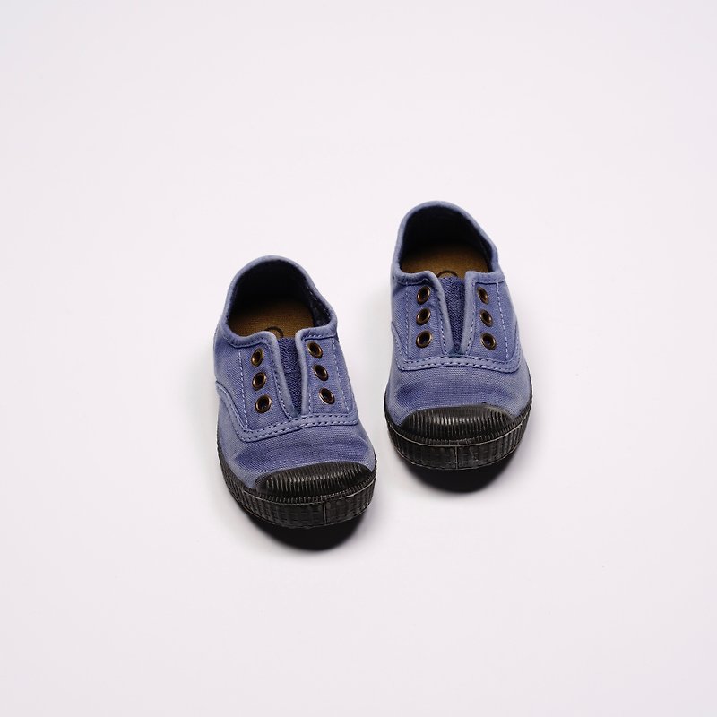 西班牙國民帆布鞋 CIENTA U70777 90 牛仔藍 黑底 洗舊布料 童鞋 - 男/女童鞋 - 棉．麻 藍色