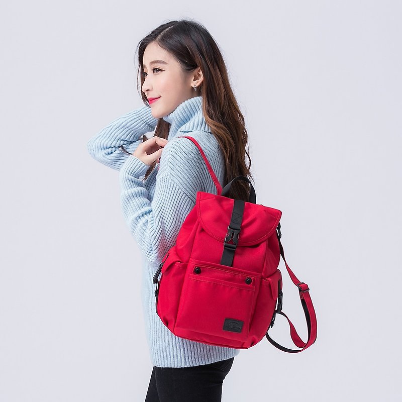 The Dude Brand Hong Kong after the body of water repellent leisure backpack small backpack ultralight Mini Mad - red - กระเป๋าเป้สะพายหลัง - วัสดุอื่นๆ สีแดง