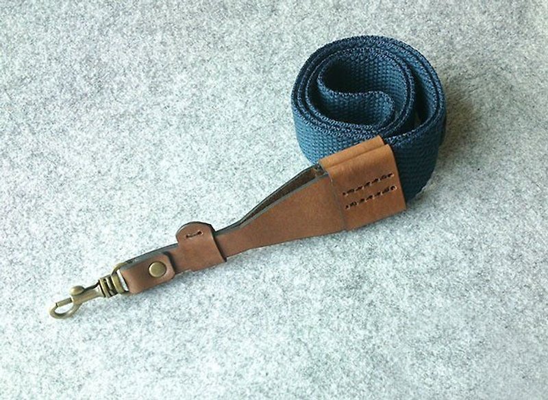 Genuine leather + wide version thick canvas neckband - Lanyards & Straps - Genuine Leather 