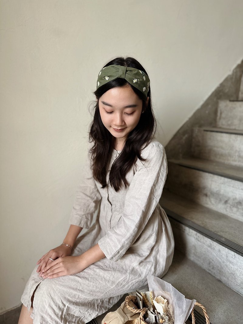 Flower Blossom Hand Embroidery Headband - Hair Accessories - Cotton & Hemp 