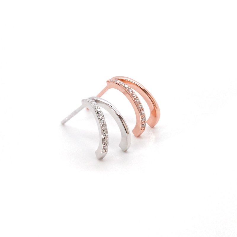 Finish Wishbone Earrings in Sterling Silver | Adaptable clip-on. Available in two colors - ต่างหู - เงินแท้ 