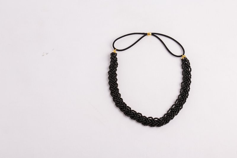 beads headband　black - Hair Accessories - Rubber Black