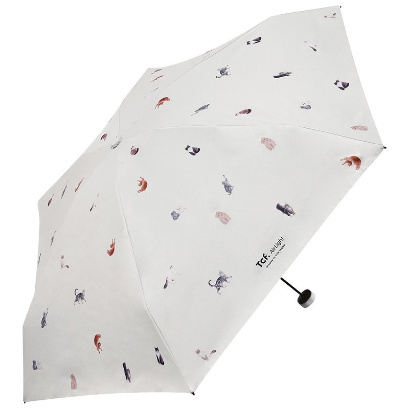 Airlight Cute Cat Encyclopedia Vinyl Sunscreen 50% Off Lightweight Pocket Umbrella Small Umbrella Cooling Parasol - ร่ม - วัสดุอื่นๆ 