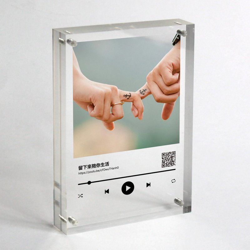 客製化情侶照片 spotify歌曲亞克力擺飾 生日 週年紀念 音樂禮物 - 擺飾/家飾品 - 壓克力 