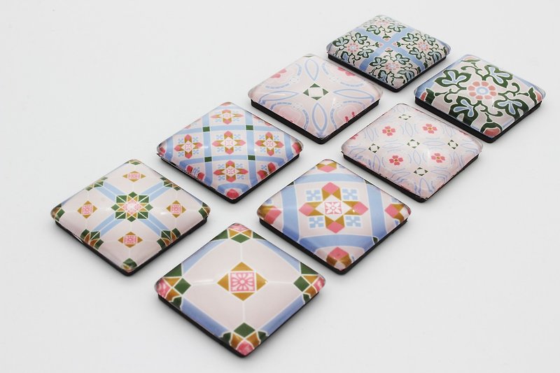 Taiwan Tile Magnet Group--Spring Flower Bloom - Other - Glass Pink