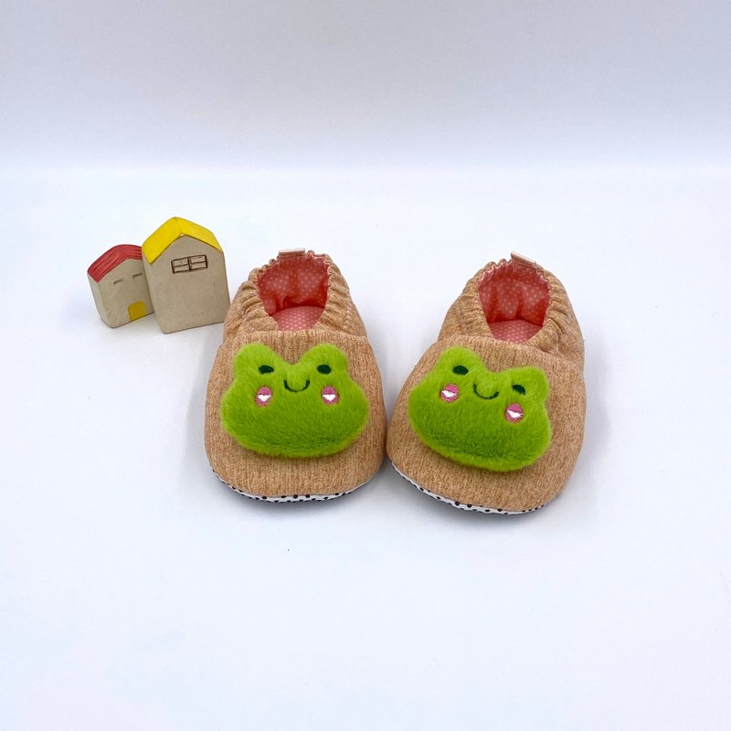 Little frog mini doll shaped shoes - รองเท้าเด็ก - ผ้าฝ้าย/ผ้าลินิน สีแดง