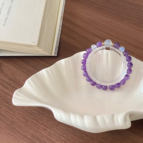 Amelia Jewelry Amelia Jewelry丨清藤丨烏拉圭紫水晶斯里蘭卡藍月光石原創手鍊