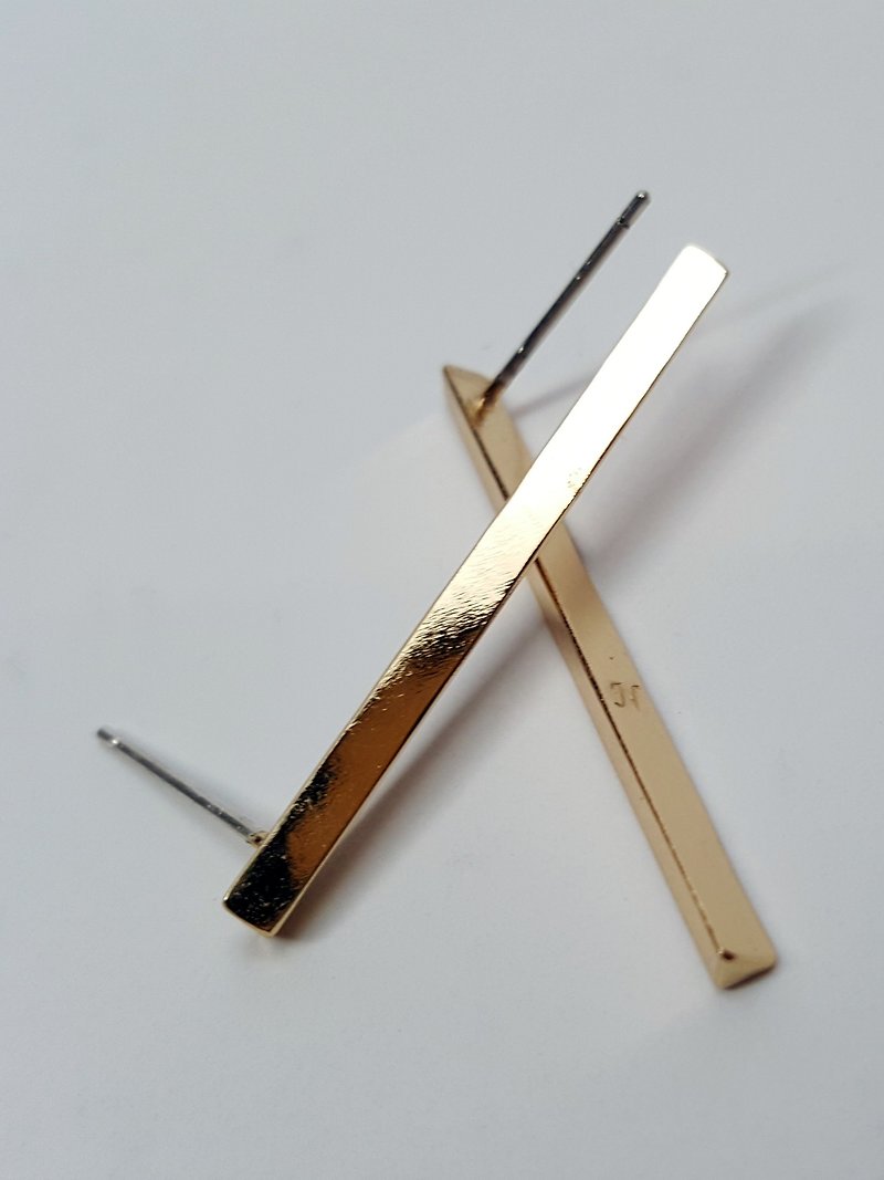 Egyp TriangularPrismデザインのイヤリング - ネックレス - 金属 ゴールド
