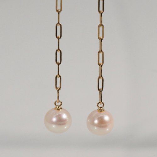 IRIZA Jewellery 18K金吊墜 Akoya 珍珠耳環18K Gold The Link Chain Dangling Ako