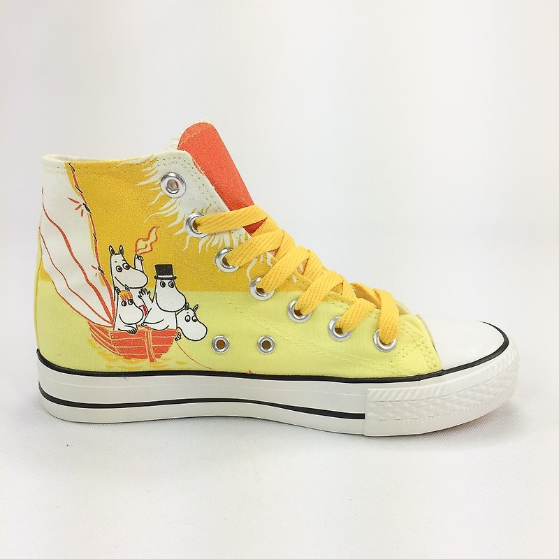 Moomin 噜噜 Mi authorization-canvas shoes (yellow shoes yellow belt / women's shoes limited)-AE18 - Women's Casual Shoes - Cotton & Hemp Yellow