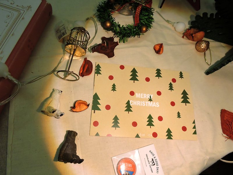 明信片 | 牛皮包裝的聖誕節 | - 卡片/明信片 - 紙 