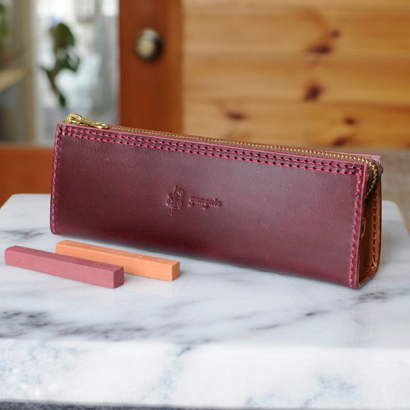 シンプルなファスナーペンケース　No.6　ブッテーロ - 鉛筆盒/筆袋 - 真皮 多色