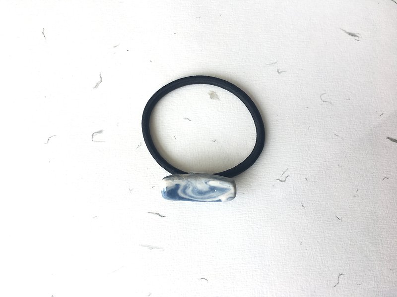 Ceramic Hair holder - Blue and White Marble - Hair Accessories - Porcelain Blue