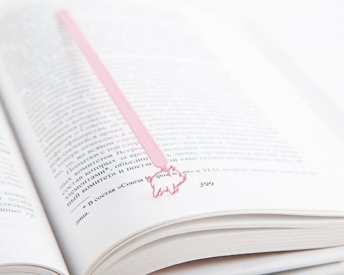 Design Atelier Article Book Bookmark Pink Pig // Unique design bookmark // Free shipping //