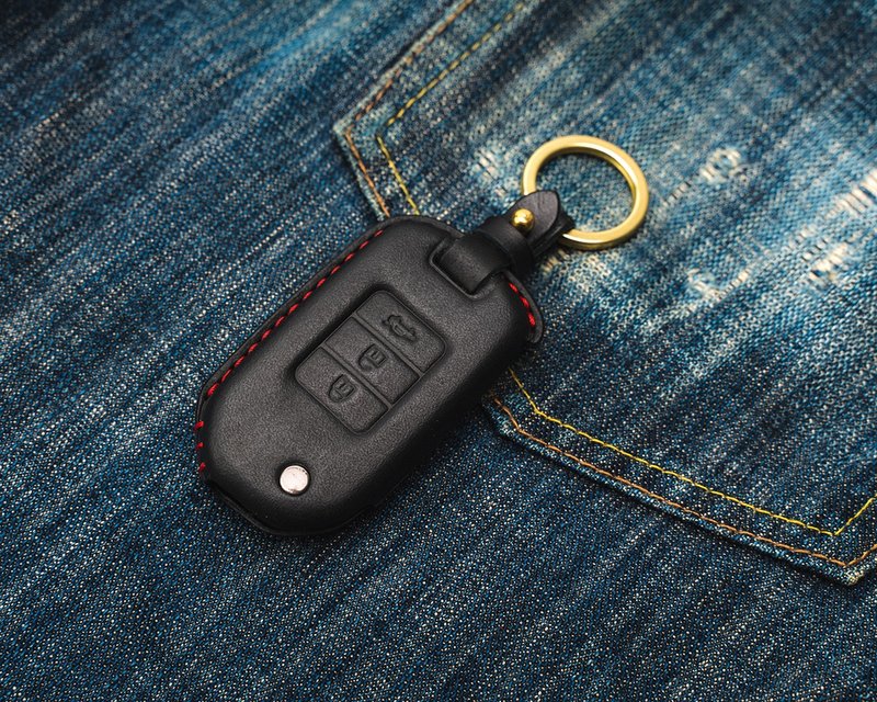 Honda HONDA CRV CRV5 HRV Odyssey Fit City Car Key Case - ที่ห้อยกุญแจ - หนังแท้ สีดำ