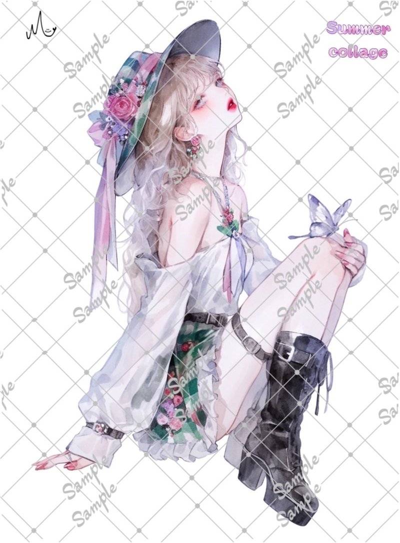 オリジナル人物ステッカー期間限定 Summerシリーズ 8月10日まで - 貼紙 - 紙 
