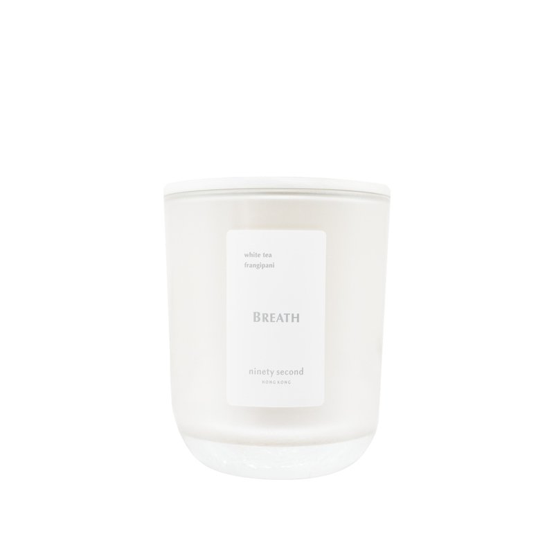 BREATH | White Tea & Frangipani Scented Candle | ninety second - Candles & Candle Holders - Wax White