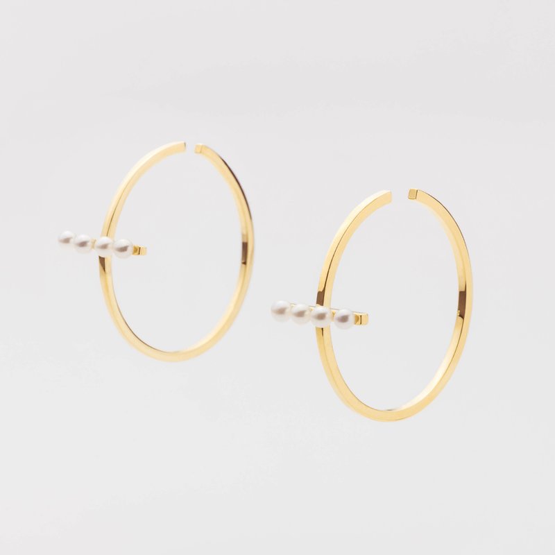 輕巧時尚/ Delphine earcuffs 一對 - 耳環/耳夾 - 銅/黃銅 金色