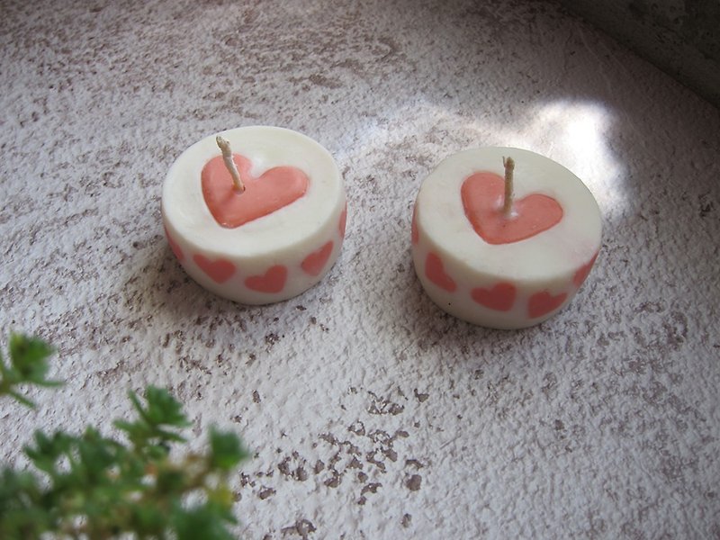 【Customized】Mosaic Series-Love Tea Candle Gift Box - Candles & Candle Holders - Wax Pink