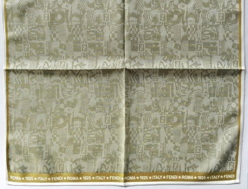 【未使用】 FENDI ROMA 1925 ITALY ハンカチ 3枚入り FENDI ヴィンテージ ハンカチ ローマ織り 1925 イタリア 18 x 18