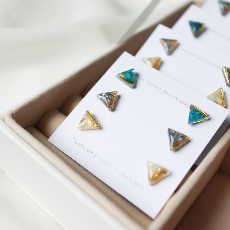 Fragment of Time Series-Small Triangle Six-piece Earrings Clip-On - Earrings & Clip-ons - Other Materials Multicolor