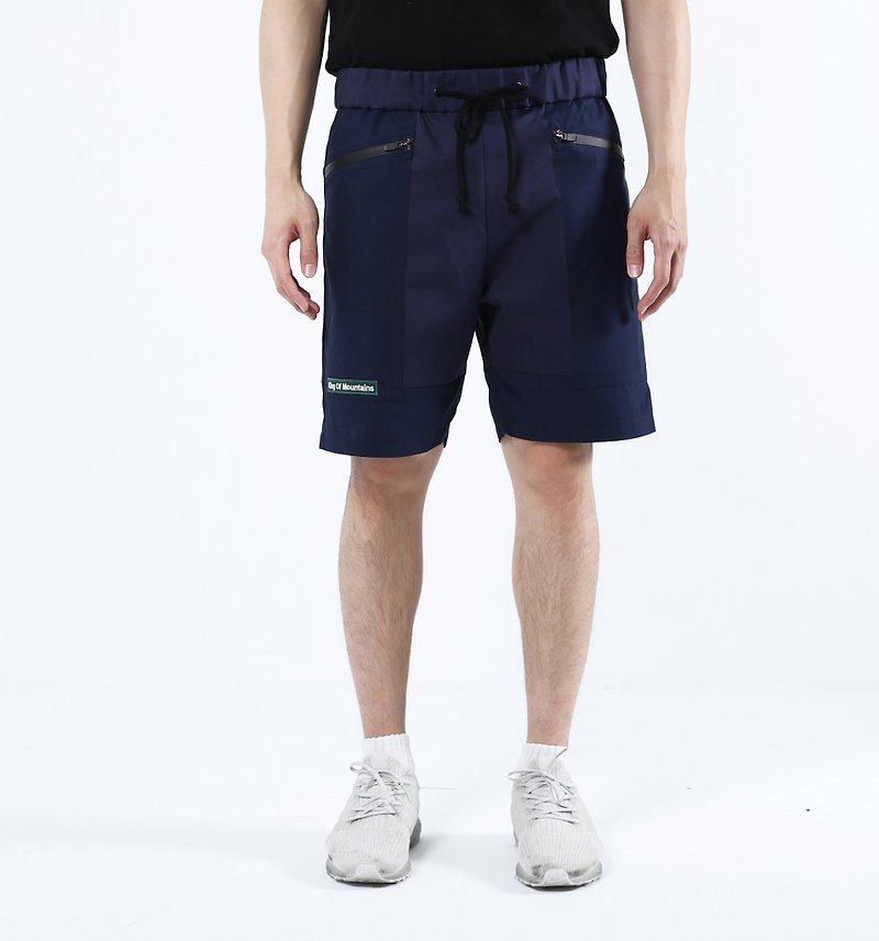 Hiking Pants - Stitched Breathable Shorts - Navy - Men's Pants - Cotton & Hemp Green