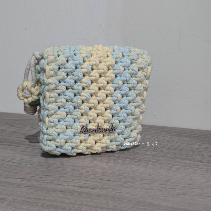 marcame woven coin small square bag - กระเป๋าใส่เหรียญ - ผ้าฝ้าย/ผ้าลินิน หลากหลายสี