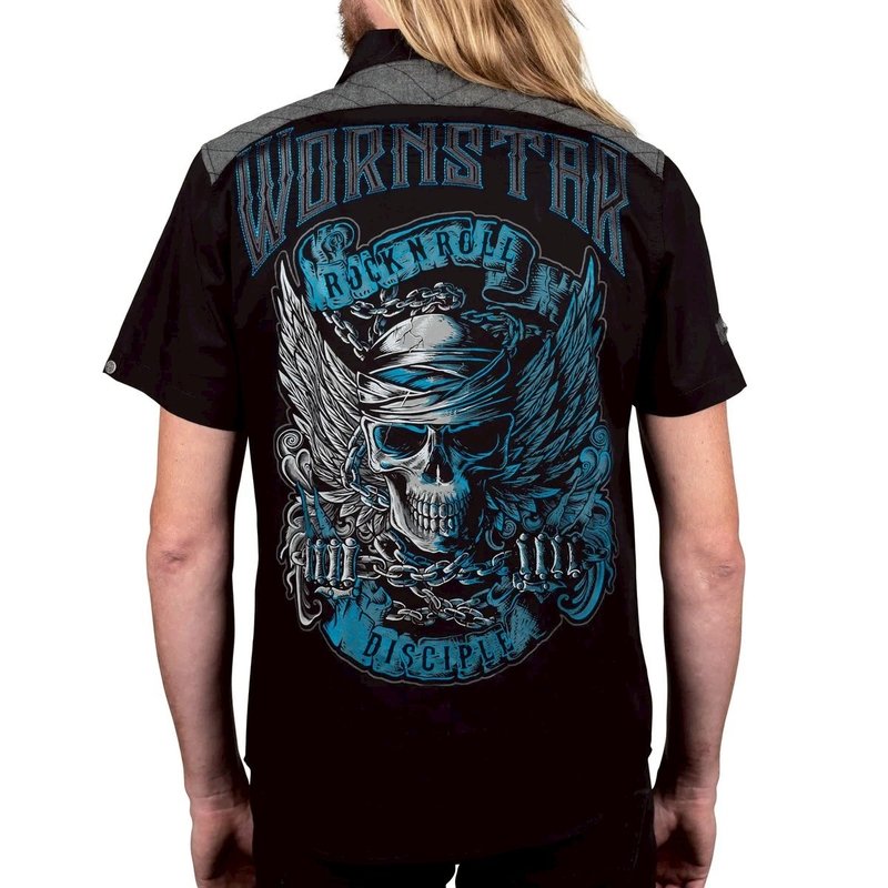 Disciple 工裝搖滾短襯衫 - 男襯衫/休閒襯衫 - 棉．麻 黑色