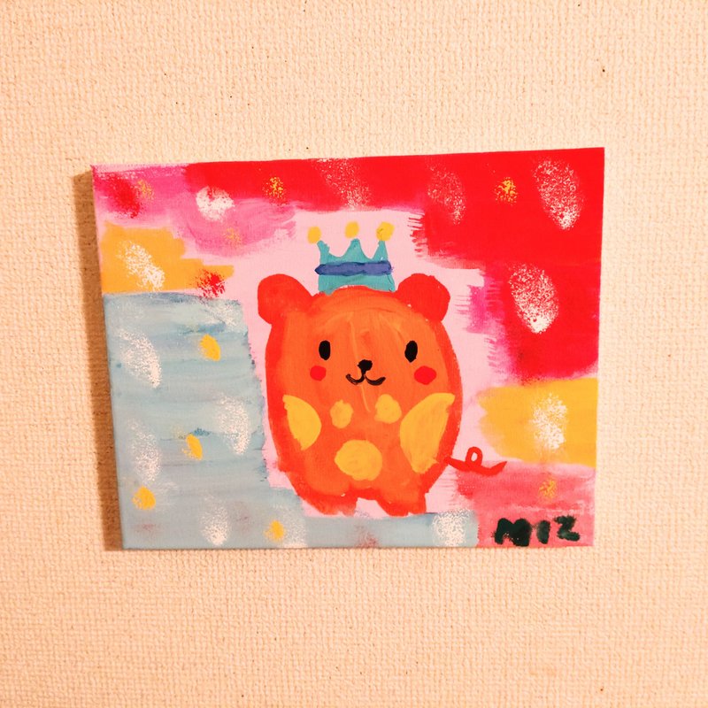 絵画　一点物　王冠をかぶったモルモット - 海報/掛畫/掛布 - 其他材質 