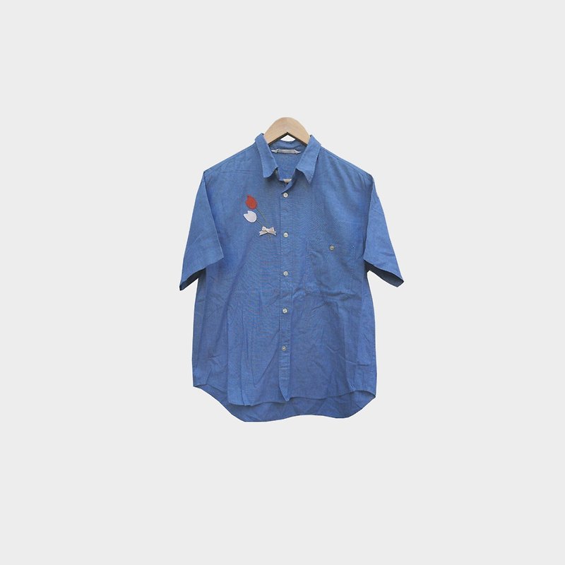 Dislocation vintage / light blue denim shirt no.072 vintage - Women's Shirts - Polyester Blue