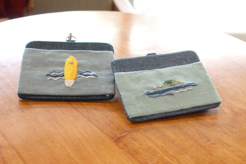 Guishan Island/ Stone Port-Document Set - ID & Badge Holders - Cotton & Hemp Blue