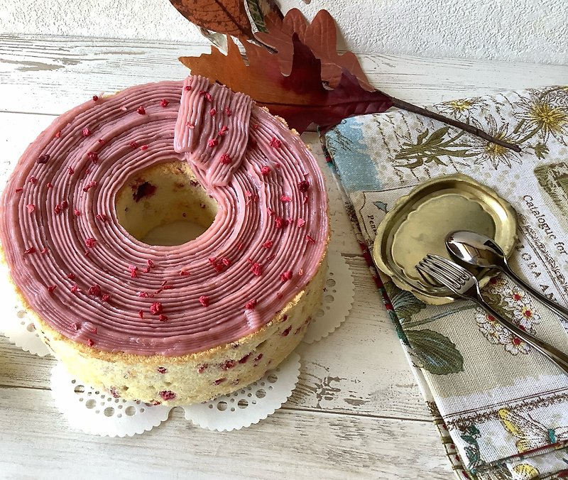 Raspberry Falling Raspberry Chiffon Cake 6 inches/8 inches - Cake & Desserts - Other Materials Red