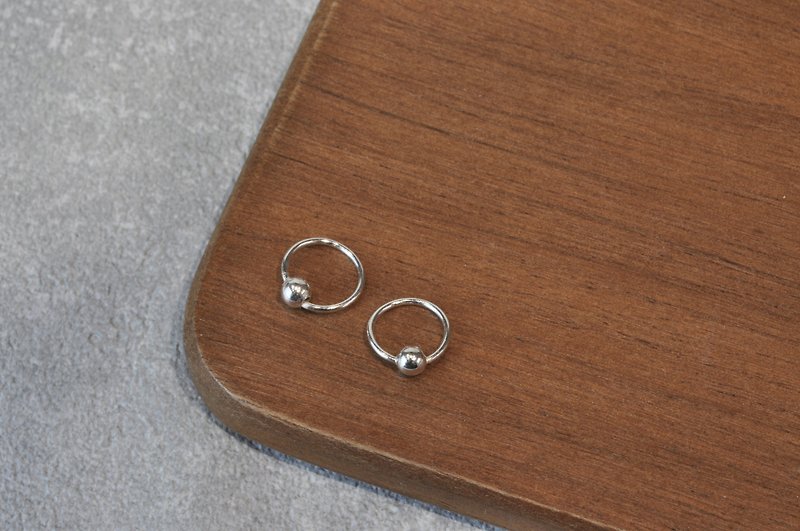 Ermao Silver【Earbone Series A Simple Silver Ball Sterling Silver Earbone Ring】 - Earrings & Clip-ons - Silver Silver