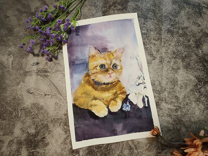Watercolor pet portrait/ original painting - Customized Portraits - Paper 