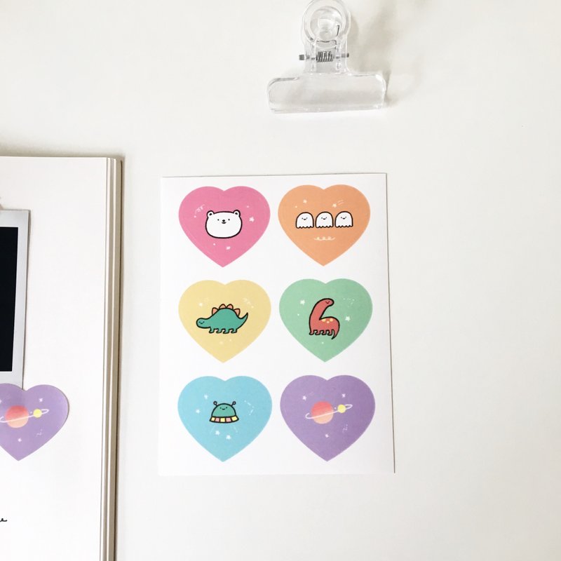 Pearlescent Sticker / Love Heart - Stickers - Other Materials 