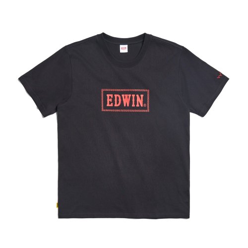 EDWIN 臺灣總代理 EDWIN 男款 白沙屯 媽祖保庇短袖T恤 (黑色)#上衣
