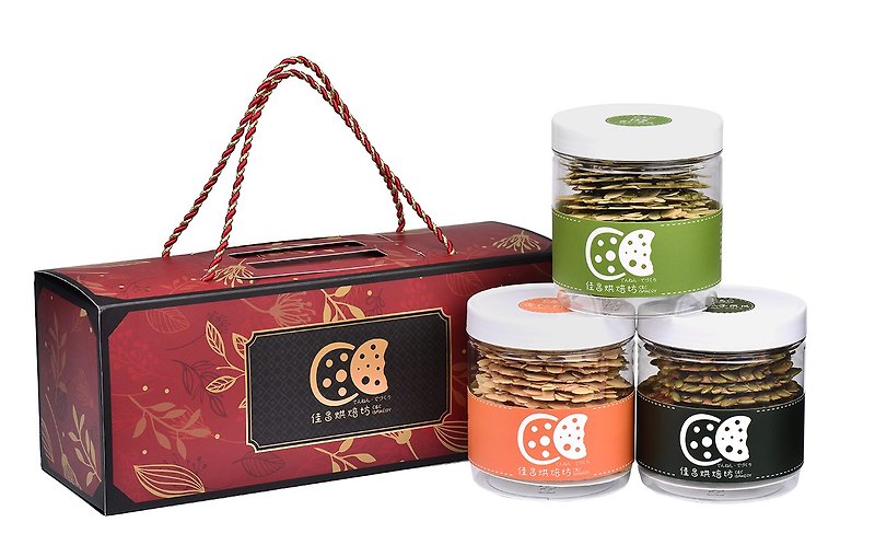 Reduced sugar version of almond tiles 3 cans gift box-Jiachang Bakery - คุกกี้ - วัสดุอื่นๆ 