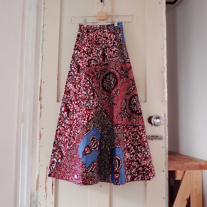 Kitenge semicircular wrap skirt light bulb - Skirts - Cotton & Hemp Pink