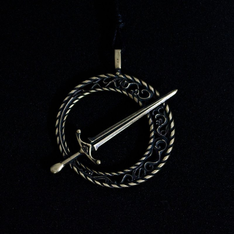 Celestial Copper Dagger Jewelry for Women / Copper Sword Necklace Pendant - 項鍊 - 銅/黃銅 金色