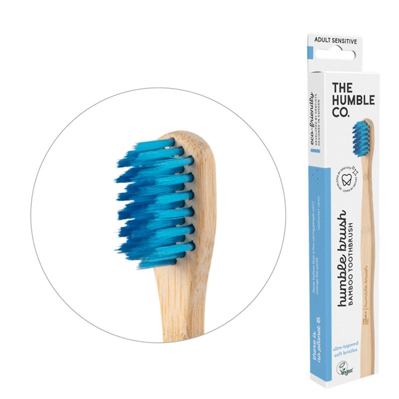 Humble Brush Swedish Bamboo Gentle Toothbrush Sensitive Special (Suitable for Adults) 5 Colors - Toothbrushes & Oral Care - Bamboo Blue